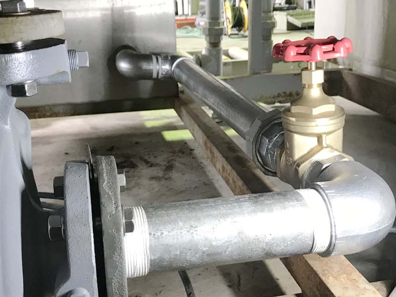ゲートバルブ、配管交換後